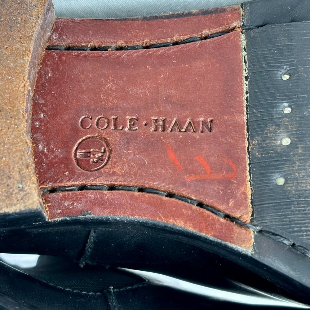 Black Leather Ankle Boots with Buckle Detail - Picture 9 of 11